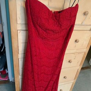 Red dress strapless
